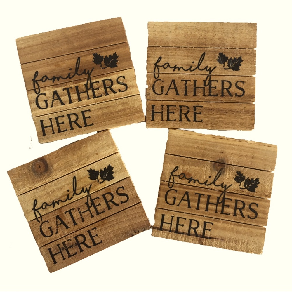 Wooden Fall Coaster Set of 4